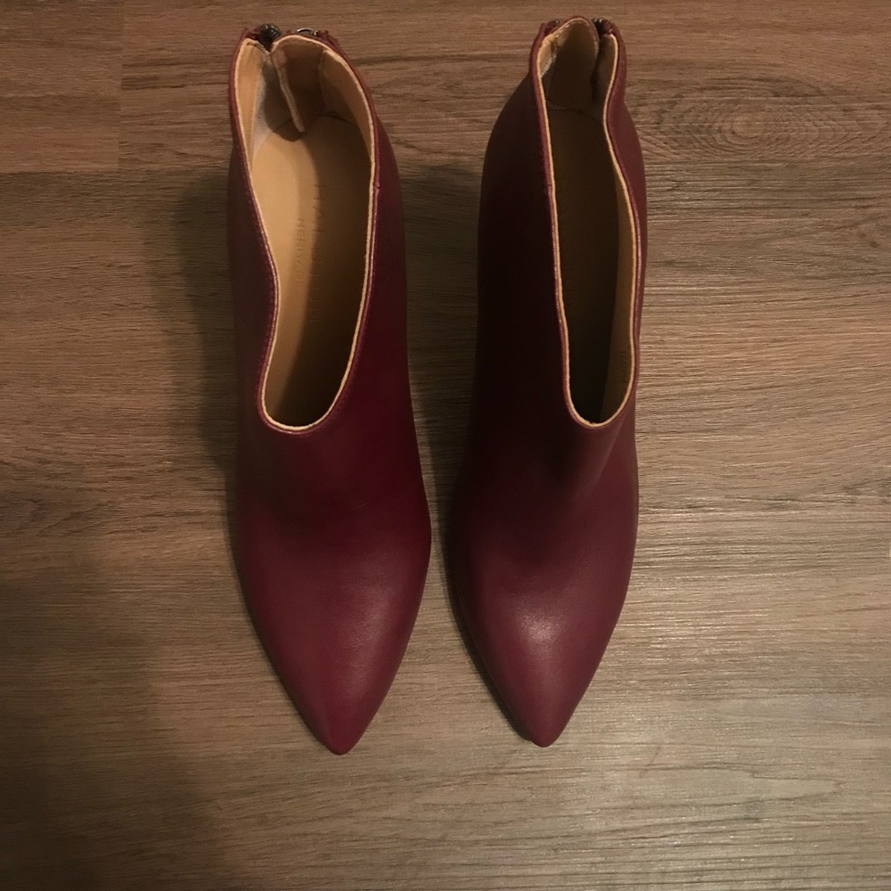 Halston Heritage Leather Booties Size 8.5